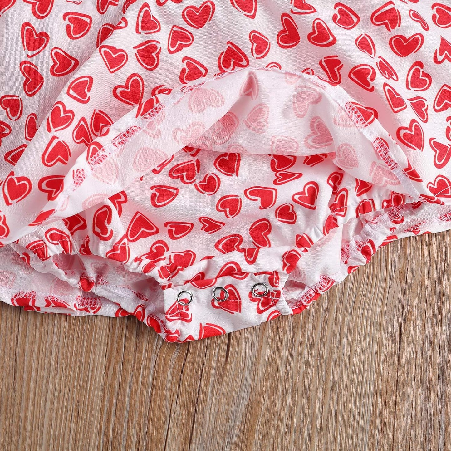 Toddler Baby Girls Valentine'S Day Outfit Heart Ruffle Sleeve Romper Bodysuit Headband Little Princess Clothes Set 0-18M (6-12M, a Red)