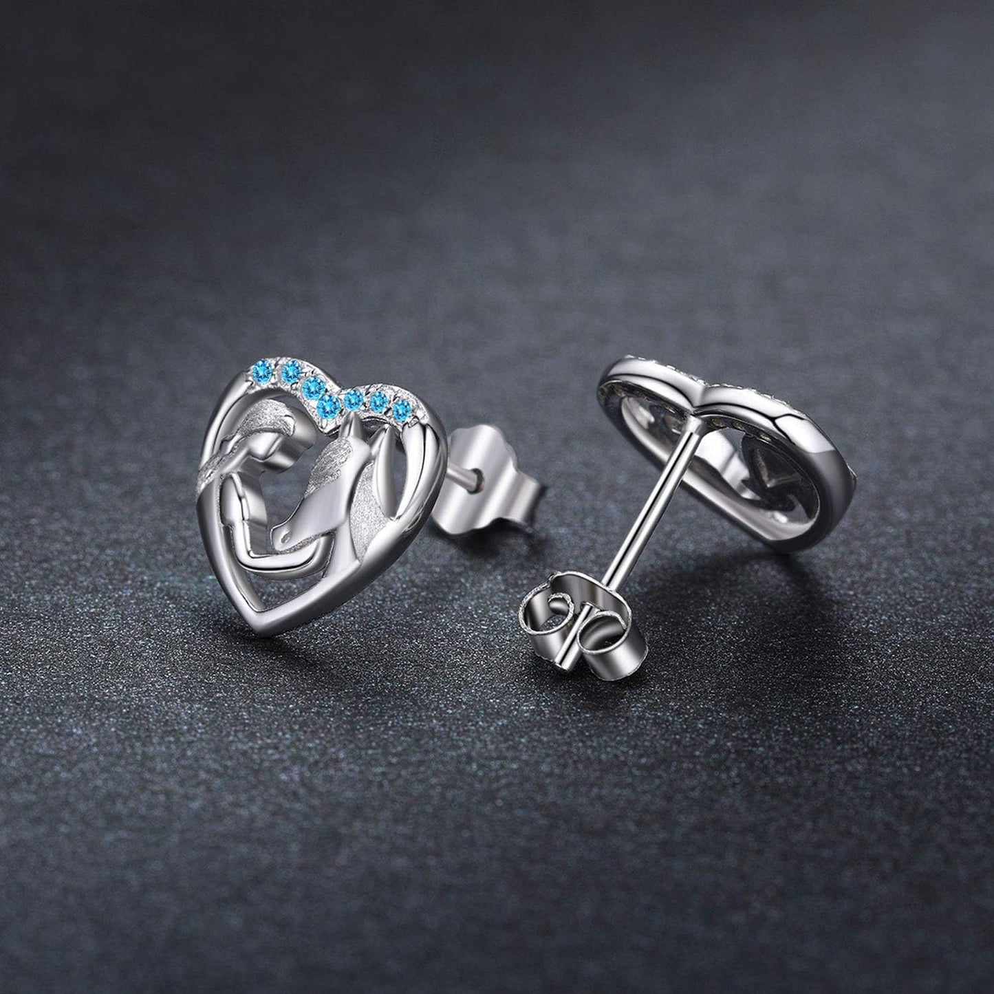 Hypoallergenic Silver Lucky Horse Stud Earrings for Girls Women 925 Sterling Silver Horse Gifts for Horse Lovers Jewelry