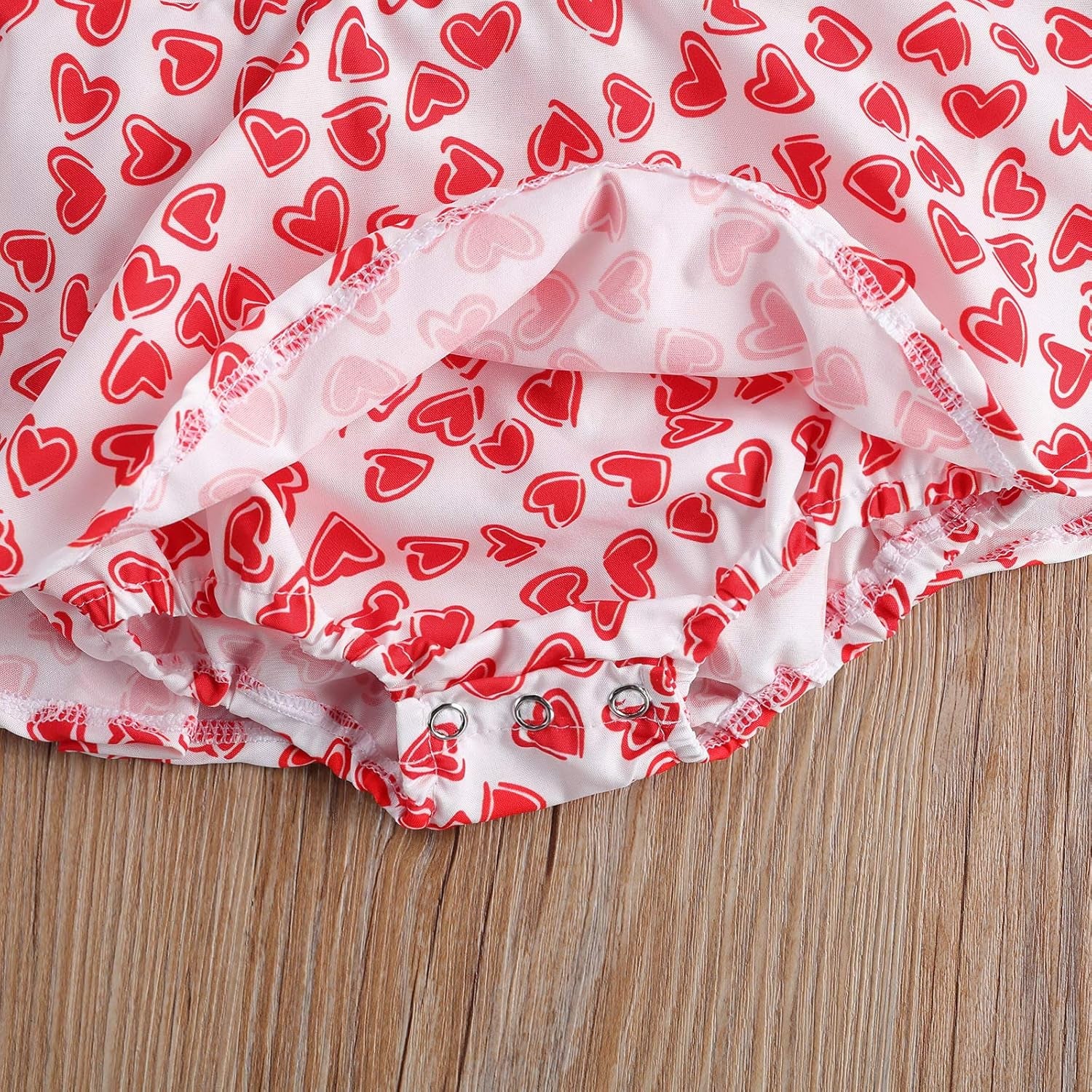 Toddler Baby Girls Valentine'S Day Outfit Heart Ruffle Sleeve Romper Bodysuit Headband Little Princess Clothes Set 0-18M (6-12M, a Red)