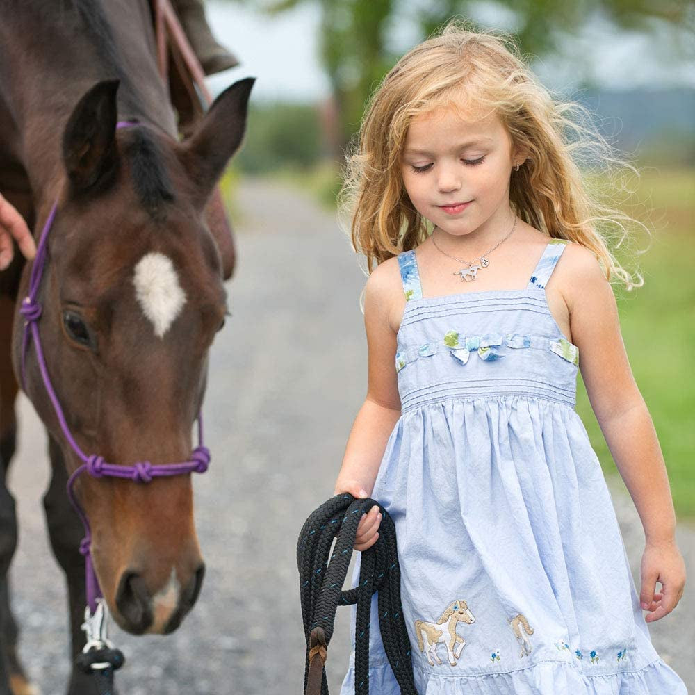 Horse Necklace for Girls - Dainty Pendant Heart 26 Initial Jewelry for Women, Kids, Horse Lovers