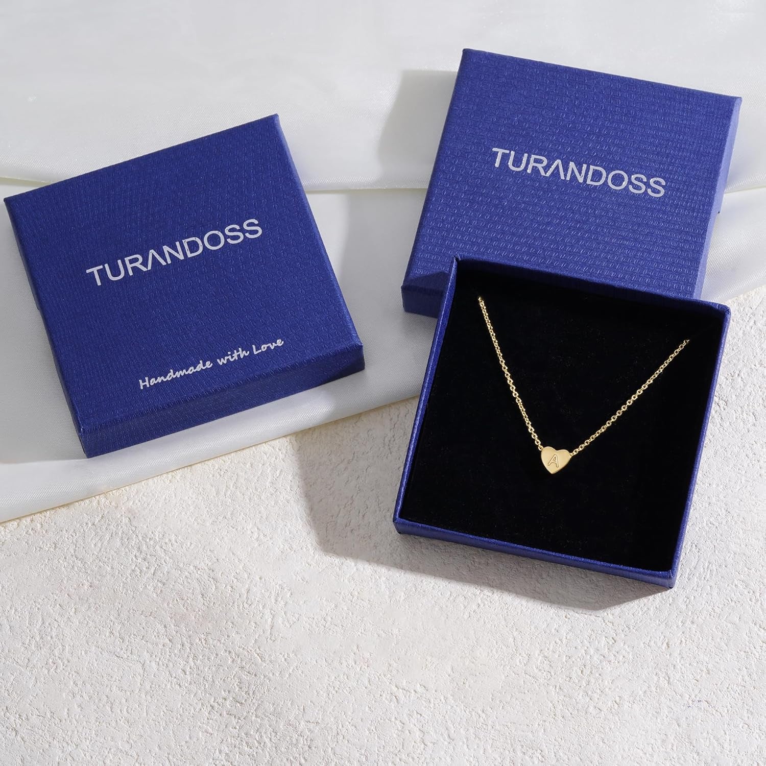 Heart Initial Necklaces for Women Girls - 14K Gold Filled Heart Pendant Letter Alphabet Necklace Letter Initial Necklace Gifts for Girls Teens
